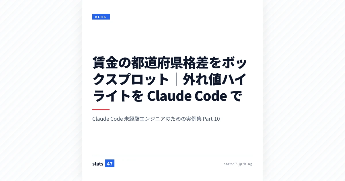 賃金の都道府県格差をボックスプロット｜外れ値ハイライトを Claude Code で