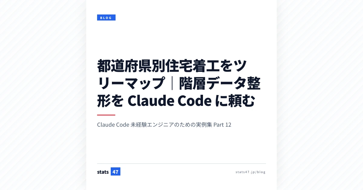 都道府県別住宅着工をツリーマップ｜階層データ整形を Claude Code に頼む