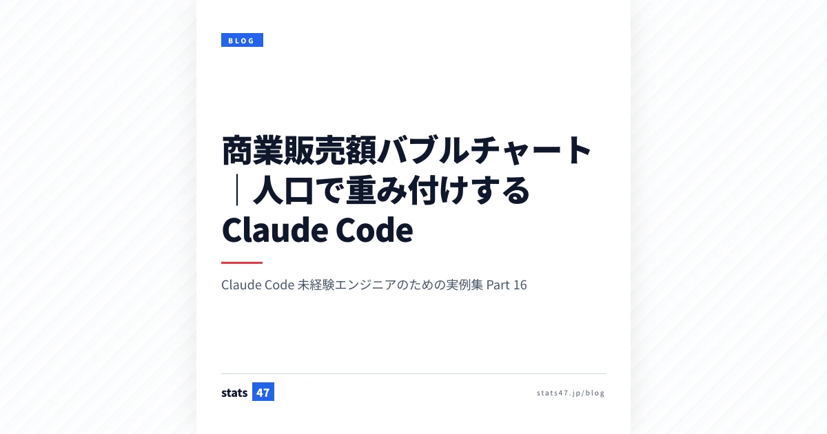 商業販売額バブルチャート｜人口で重み付けする Claude Code