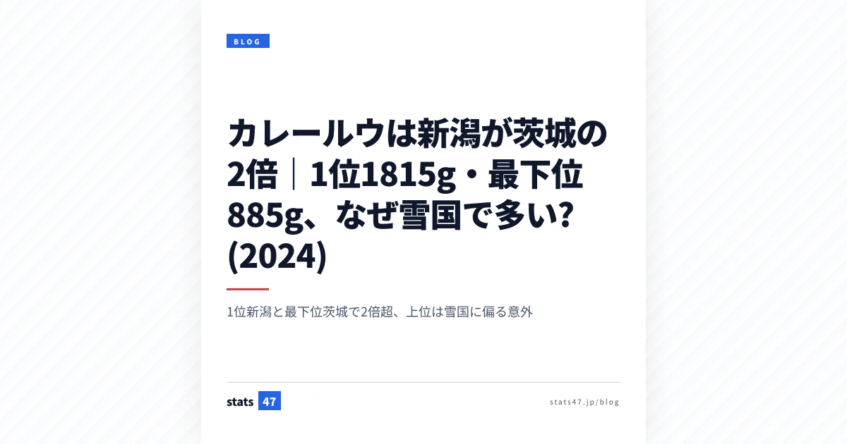 カレールウは新潟が茨城の2倍｜1位1815g・最下位885g、なぜ雪国で多い? (2024)