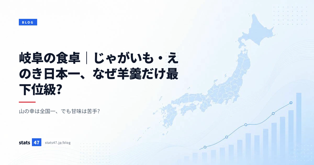 岐阜の食卓｜じゃがいも・えのき日本一、なぜ羊羹だけ最下位級?