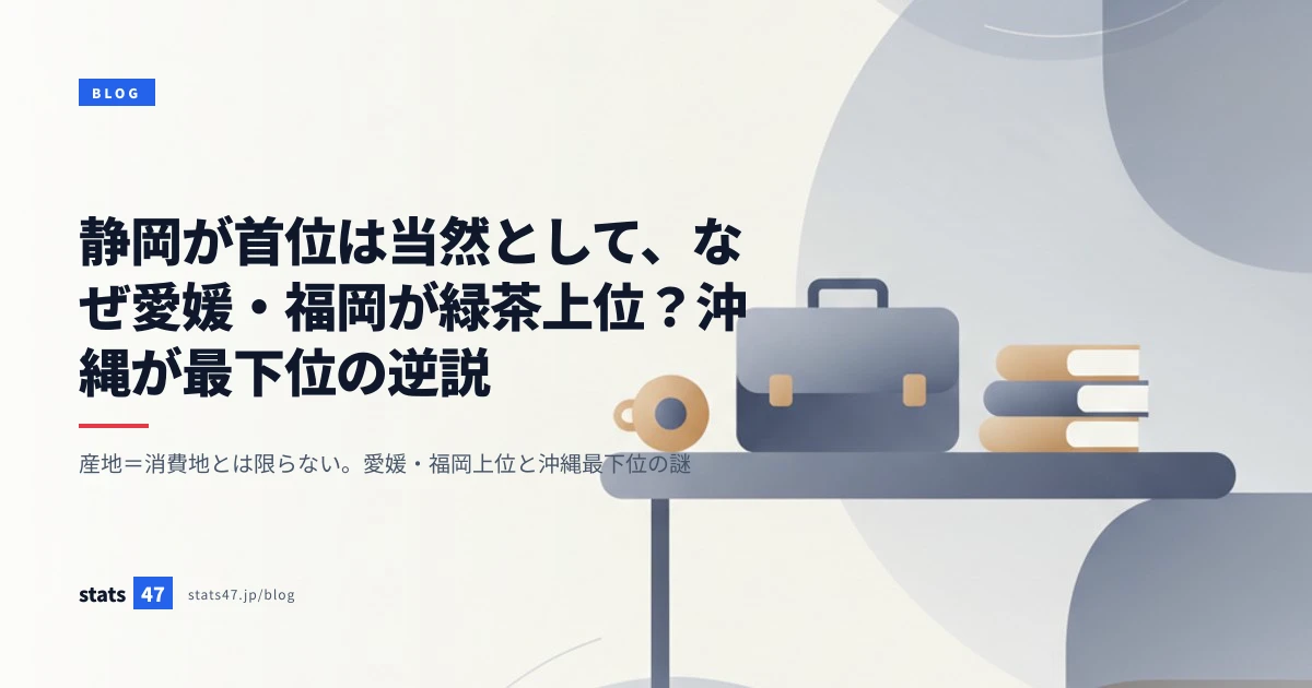 静岡が首位は当然として、なぜ愛媛・福岡が緑茶上位？沖縄が最下位の逆説