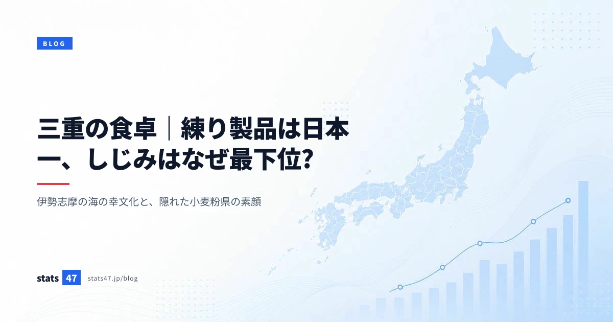 三重の食卓｜練り製品は日本一、しじみはなぜ最下位?