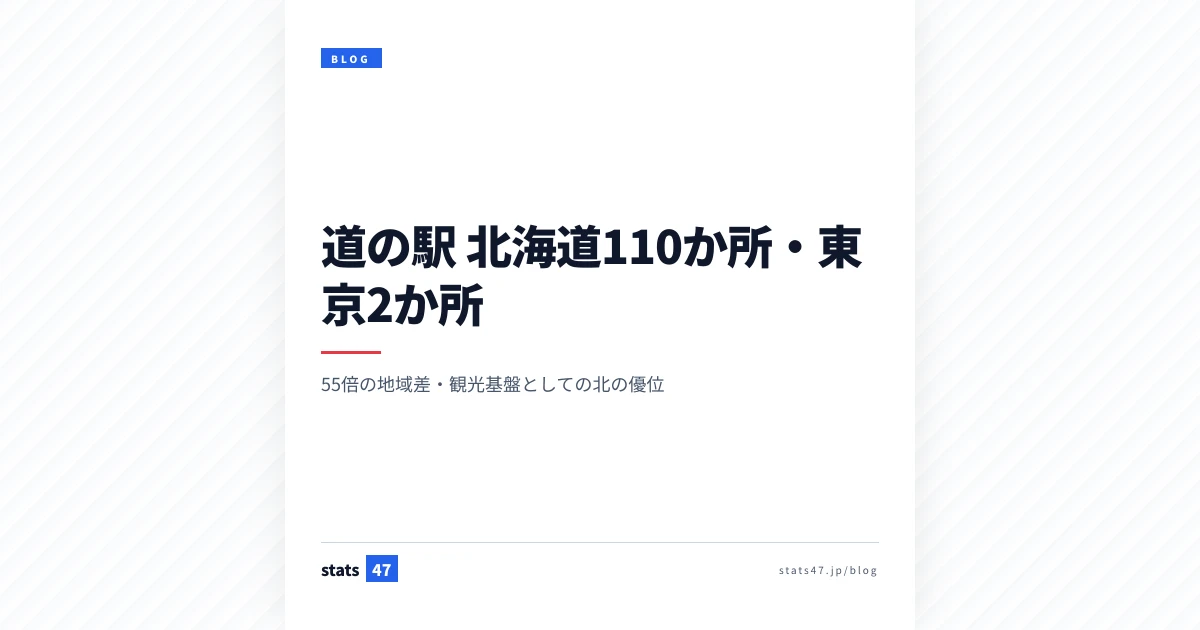 道の駅 北海道110か所・東京2か所