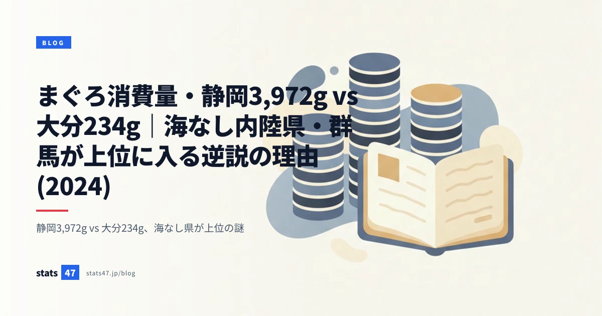 まぐろ消費量・静岡3,972g vs 大分234g｜海なし内陸県・群馬が上位に入る逆説の理由 (2024)