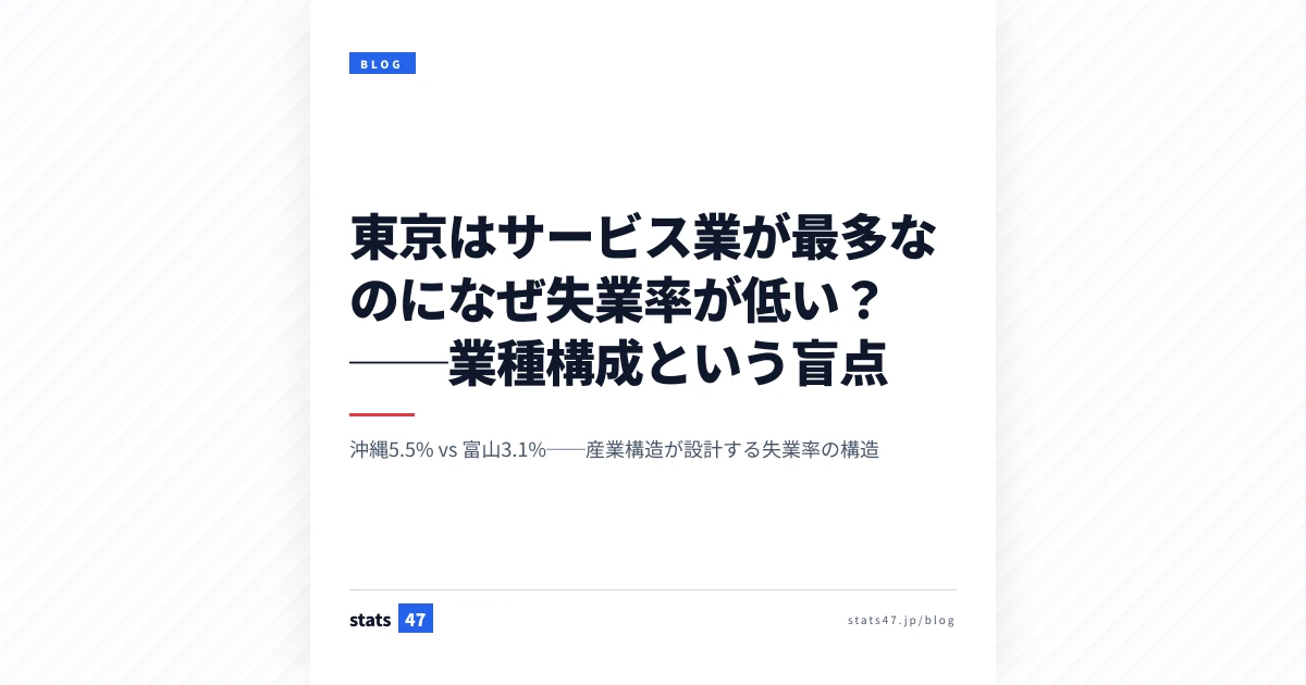 東京はサービス業が最多なのになぜ失業率が低い？──業種構成という盲点
